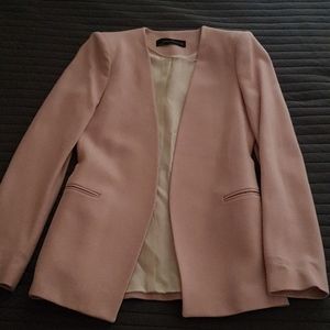 Zara women's blush pink blazer cardigan